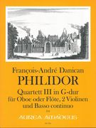 Quartett III In G-Dur : Für Oboe Oder Flöte, 2 Violinen Und Basso Continuo / Ed. Yvonne Morgan.