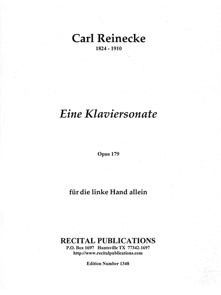 Eine Klaviersonate, Op. 179 : Für Die Linke Hand Allein.