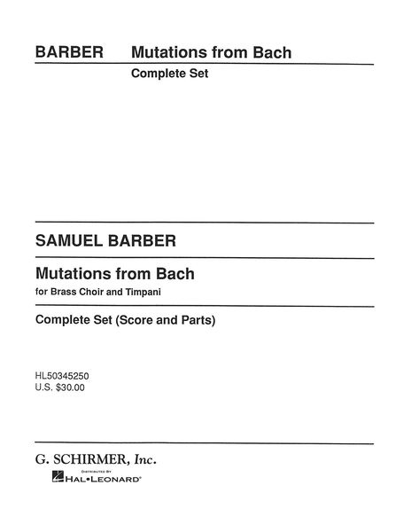 Mutations From Bach : For Brass Choir and Timpani.