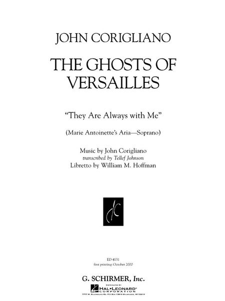 The Ghosts Of Versailles - They Are Always With Me (Marie Antoinette's Aria) : For Soprano and Piano.
