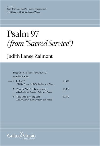 Sacred Service : Psalm 97 SATB - Piano Or Orchestra.