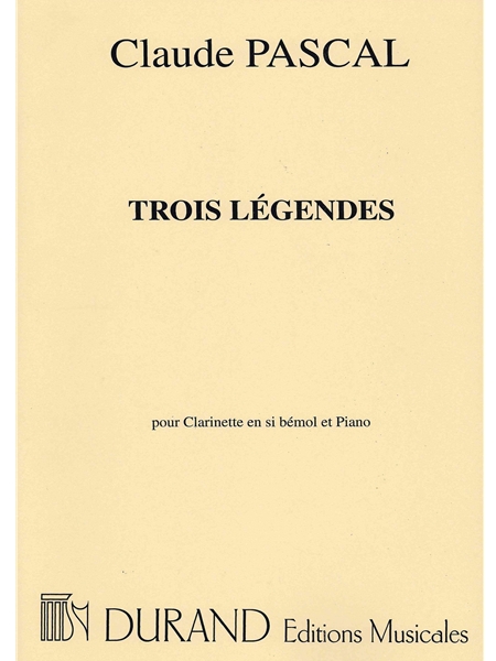 Trois Legendes : Pour Clarinette In Si Bemol Et Piano.