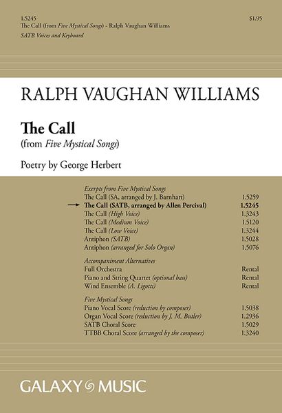 Five Mystical Songs - The Call : For SATB and Piano.