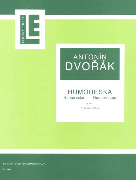 Humoresque In G Major Op. 101 No. 7 : For Two Violins / arranged by J. Zemla.