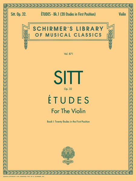 Etudes For The Violin, Op. 32, Book I : Twenty Etudes In The First Position.