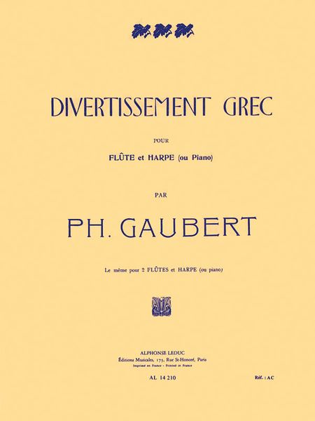 Divertissement Grec : For Flute and Piano.