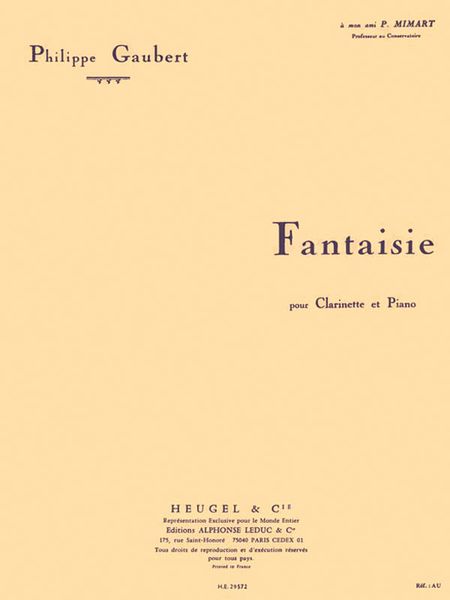 Fantaisie : For Clarinet and Piano.