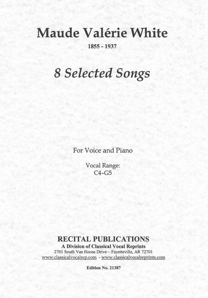 8 Selected Songs : For Voice And Piano.