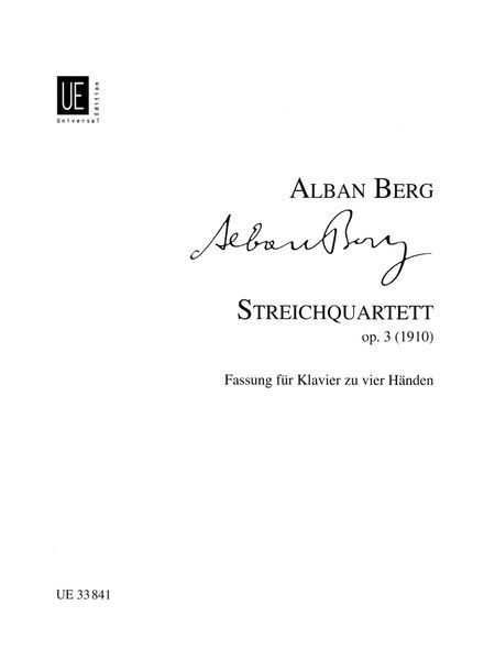 Streichquartett, Op. 3 (1910) : Version For Piano Four-Hands.