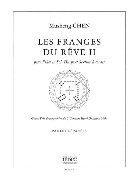 Les Franges Du Reve II : Pour Flute En Sol, Harpe Et Sextour A Cordes.