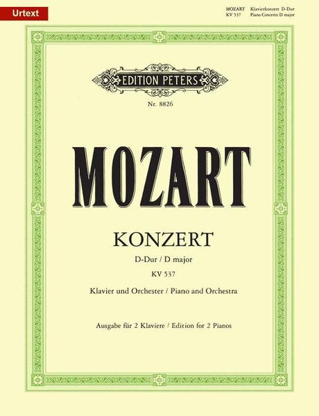 Concerto In D Major, No. 26, K. 537 (Wolff) : For Piano & Orchestra.