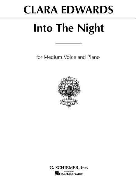 Into The Night : For Medium Voice and Piano.