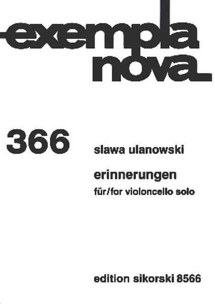Erinnerungen : For Violoncello Solo (1998).