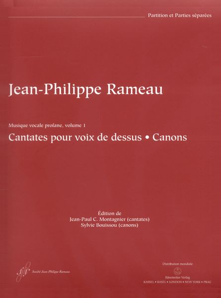 Musique Vocale Profane, Vol. 1 : Cantates Pour Voix De Dessues - Canons.
