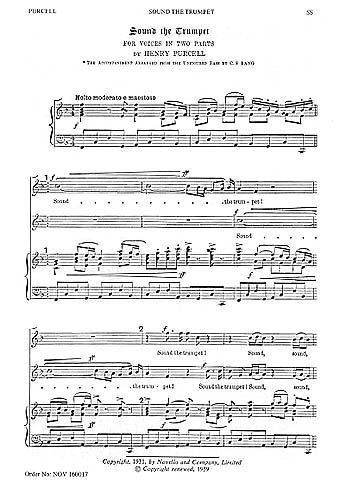 Sound The Trumpet : For Two Sopranos and Piano / arranged by Lang.