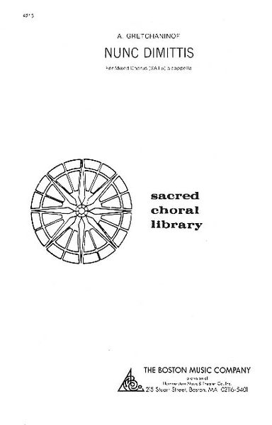 Nunc Dimittis : For SATB Choir.