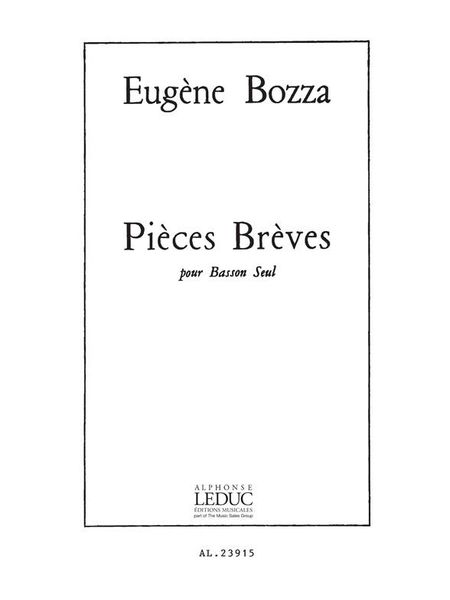 Pieces Breves : Pour Basson Solo.