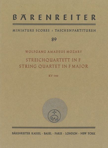 String Quartet In F Major, K. 590.