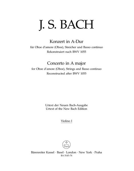 Concerto In A Major : For Oboe d'Amore, Strings and Basso Continuo.
