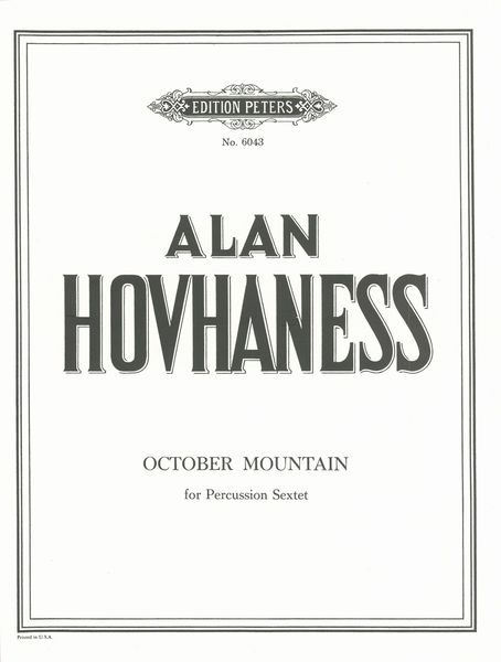 October Mountain, Op. 135 : For Six Percussionists.