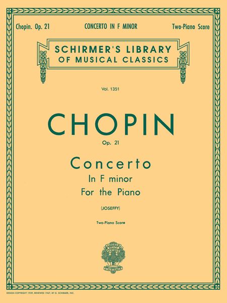 Concerto No. 2 In F Minor, Op. 21 For Piano - reduction For 2 Pianos / ed. by Rafael Joseffy.