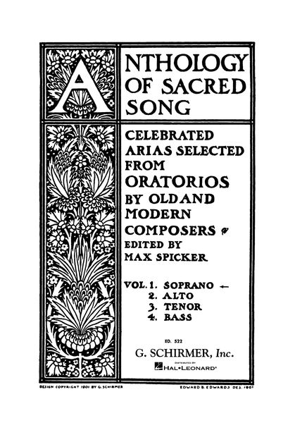 Anthology Of Sacred Song, Vol. 1 : Soprano.