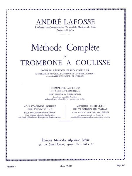 Complete Method Of Slide Trombone, Vol. 1.