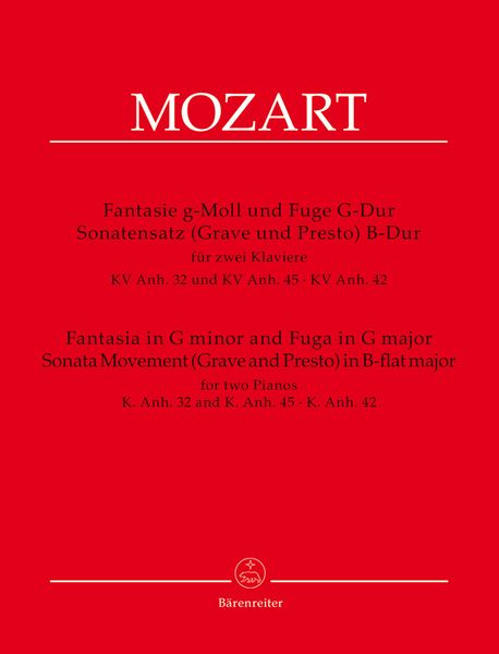 Fantasie G-Moll und Fuge G-Dur; Sonatensatz B-Dur : Für Zwei Klaviere / edited by Michael Töpel.