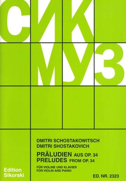 19 Preludes From Op. 34 : For Violin and Piano.