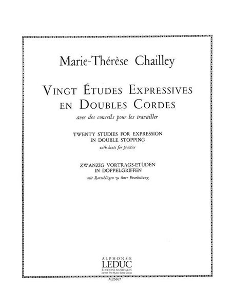 20 Etudes Expressives En Doubles Cordes : For Viola.