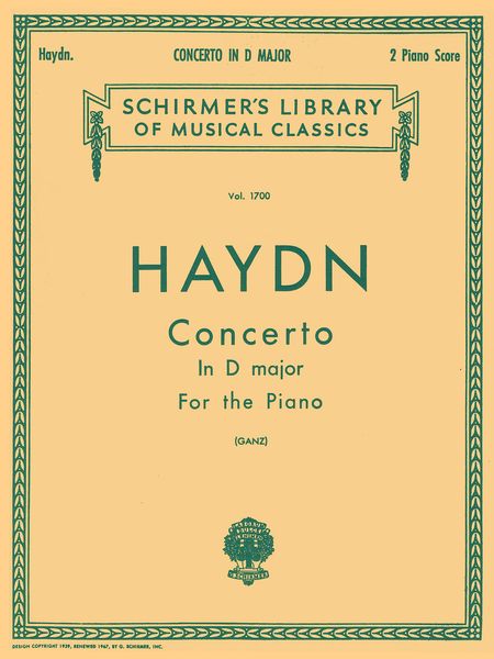 Concerto No. 1 In D Major : For Piano and Orchestra - reduction For Two Pianos.