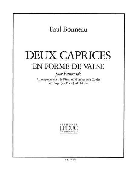 Deux Caprices En Forme De Valse : For Basson and Piano.