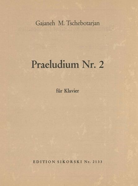 Prelude No. 2 : For Piano.
