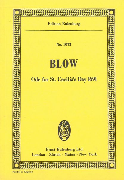 Ode For St. Cecilia's Day 1691 : For 4 Soloists, Chorus, and Orchestra / Ed. by Maurice Bevan.