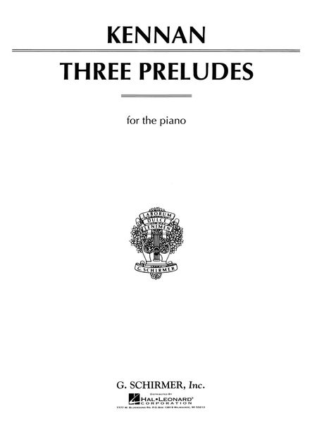 Three Preludes : For Piano.