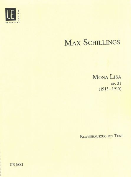 Mona Lisa, Op. 31 (G/I) : Oper In Zwei Akten.