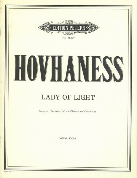 Lady Of Light : Cantata For Soloists, Chorus, and Orchestra.
