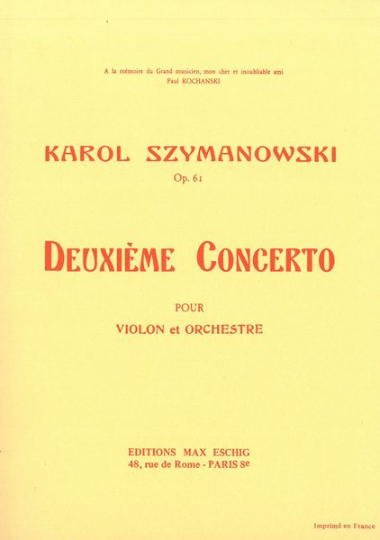 Deuxieme Concerto : Pour Violon Et Orchestre.