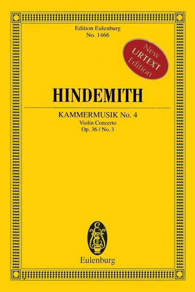 Kammermusik No. 4, Op. 36 No. 3 : Violin Concerto / edited by Giselher Schubert.