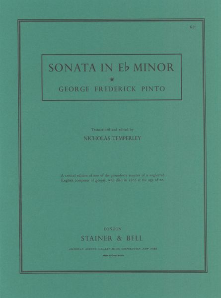 Sonata In E Flat Minor / edited by Nicholas Temperley.