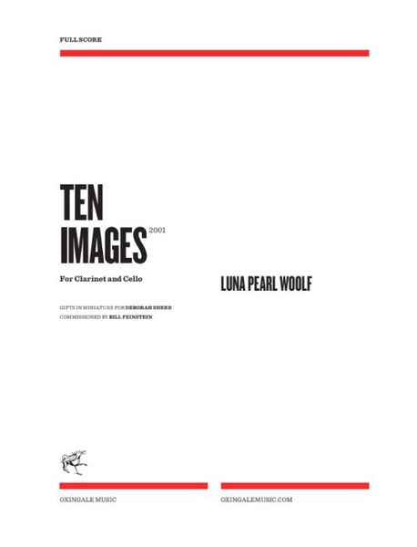 Ten Images : For Clarinet and Cello (2001).