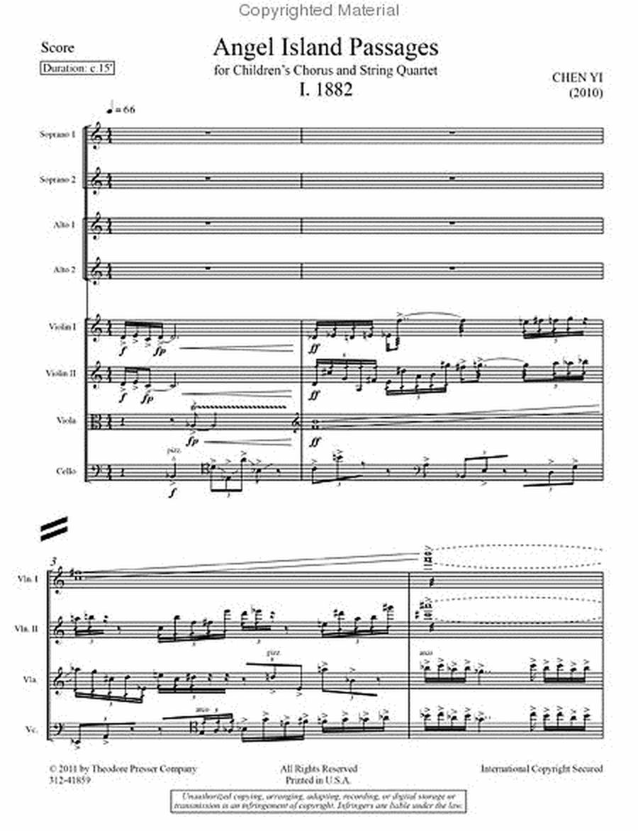 Angel Island Passages : For Children's Chorus and String Quartet (2010).