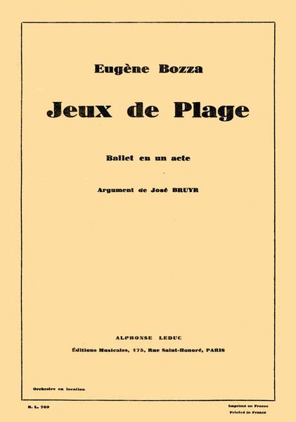 Jeux De Plage : For Piano Solo.