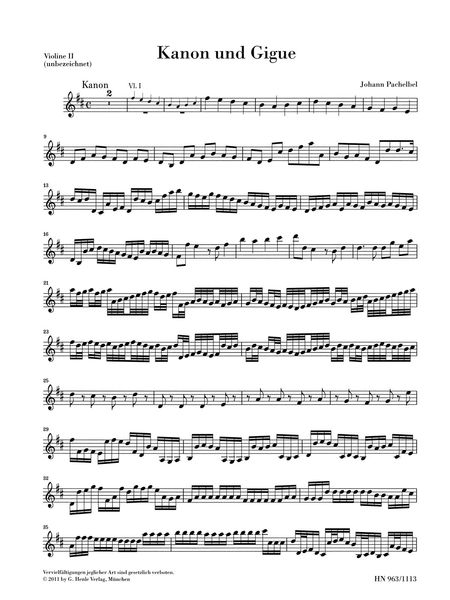 Kanon und Gigue D-Dur : Für Drei Violinen und Basso Continuo / Ed. Norbert Müllemann.