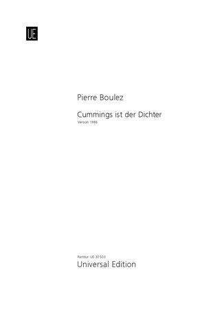 Cummings Ist der Dichter : Für 16 Solostimmen Oder Gemischten Chor und Orchester.