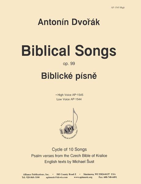 Biblical Songs - Cycle Of 10 Songs : For High Voice and Piano.