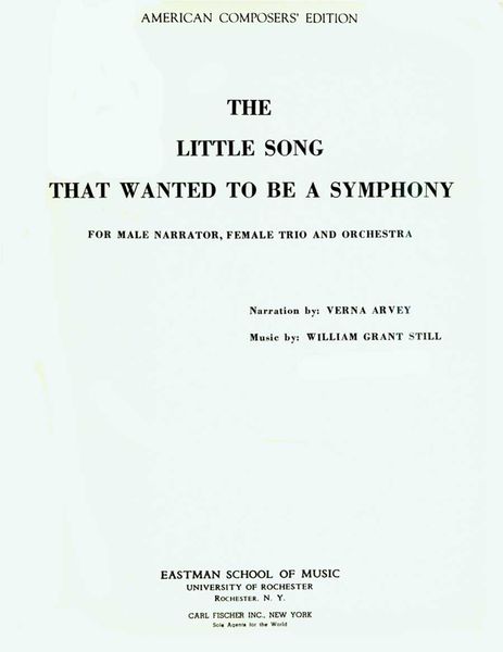 Little Song That Wanted To Be A Symphony : Male Narrator, Female Trio and Orchestra.