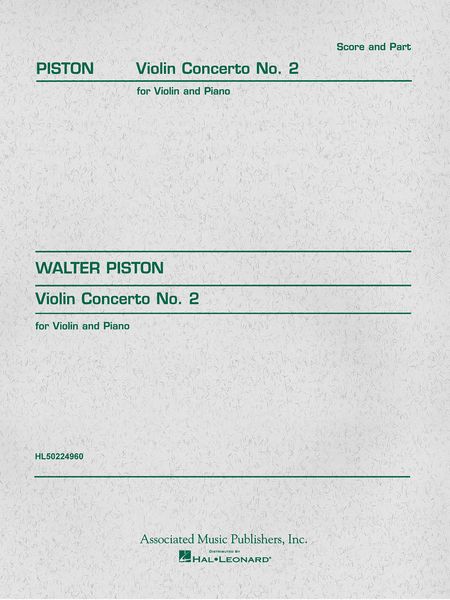 Concerto No. 2 (1960) : For Violin and Piano.