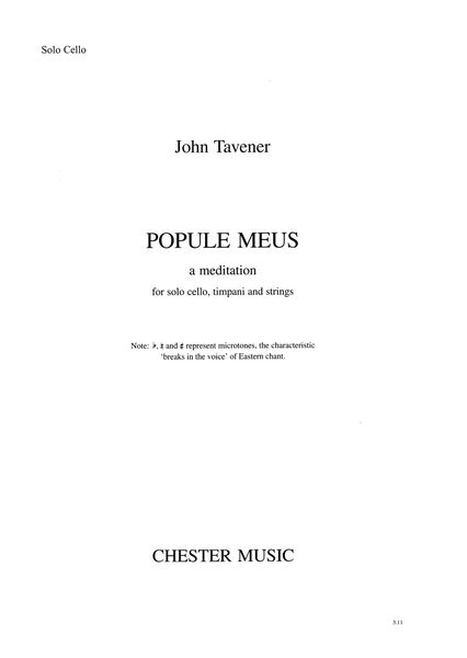 Popule Meus - A Meditation : For Solo Cello, Timpani and Strings.