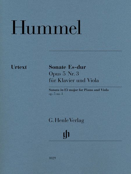 Sonate Es-Dur, Op. 5 Nr. 3 : Für Klavier und Viola / Ed. by Ernst Herttrich.